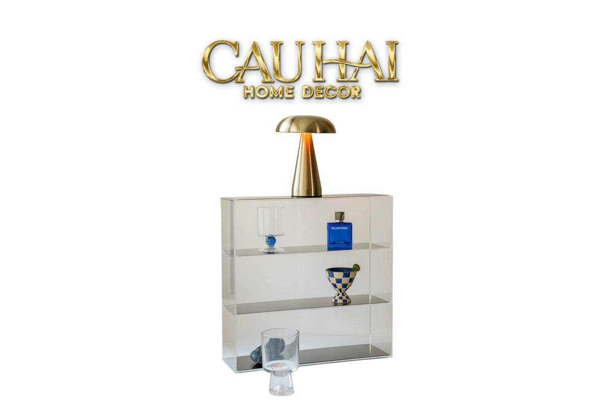 Kệ Acrylic 4 Tầng Metal Velvet Shelf Tiered Organizer 38x13.6x43-KỆ TRANG TRÍ-CẬU HAI HOME DECOR-CẬU HAI HOME DECOR