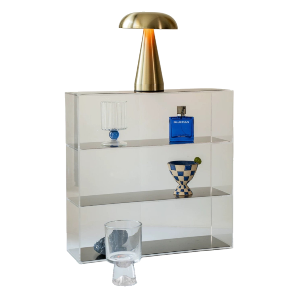 Kệ Acrylic 4 Tầng Metal Velvet Shelf Tiered Organizer 38x13.6x43-KỆ TRANG TRÍ-CẬU HAI HOME DECOR-CẬU HAI HOME DECOR