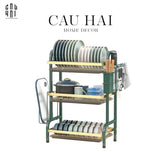 Kệ Chén Dĩa 3 Tầng Golden Mama-SET CHÉN DĨA-CẬU HAI HOME DECOR
