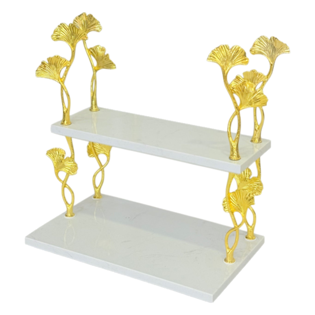Kệ Đá Marble 2 Tầng Ginkgo Atelier D’Or-CẬU HAI HOME DECOR-CẬU HAI HOME DECOR