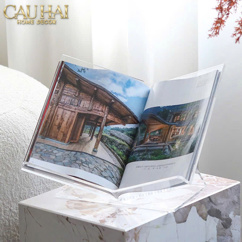 Kệ Giá Đỡ Sách Trang Trí Acrylic Wisdom Minimalism Book Stand 39x31x19-KỆ TRANG TRÍ-Đối tác tại Trung Quốc theo từng đơn đặt hàng-CẬU HAI HOME DECOR