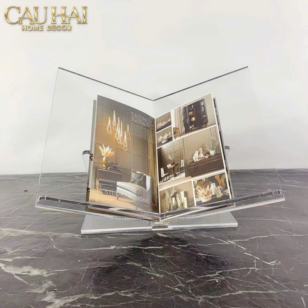 Kệ Giá Đỡ Sách Trang Trí Acrylic Wisdom Minimalism Book Stand 39x31x19-KỆ TRANG TRÍ-Đối tác tại Trung Quốc theo từng đơn đặt hàng-CẬU HAI HOME DECOR
