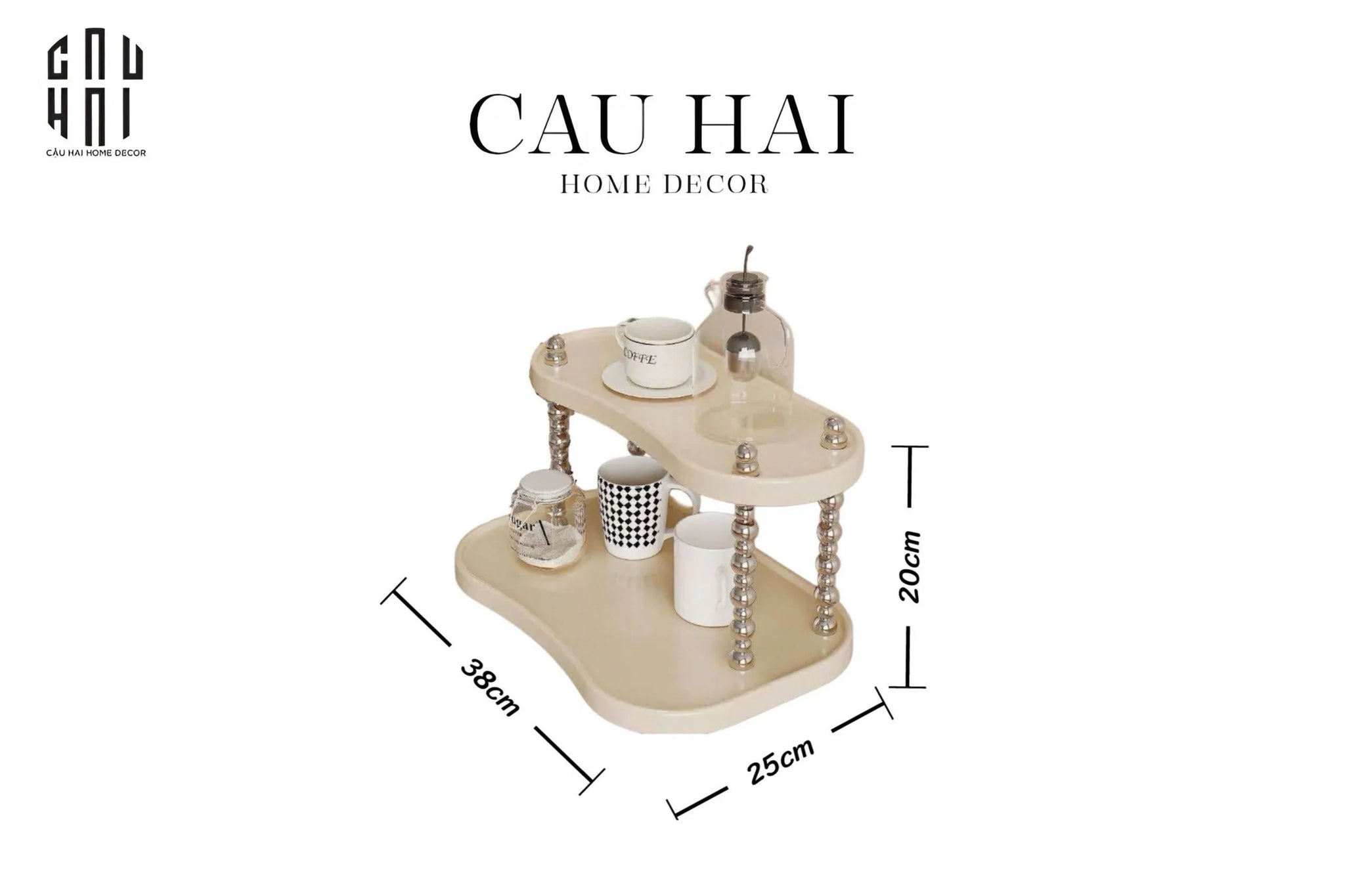 Kệ Mỹ Phẩm 2 Tầng Silver Spakling-KỆ TRANG TRÍ-CẬU HAI HOME DECOR