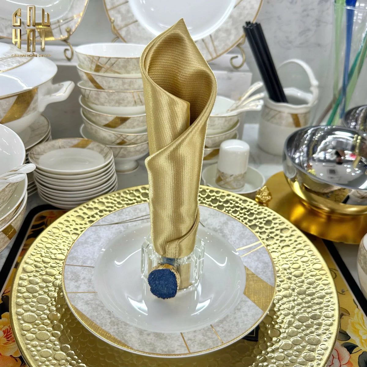 Khăn Ăn - Silk Napkin Golden Maison-KHĂN ĂN-Đối tác tại Trung Quốc theo từng đơn đặt hàng-CẬU HAI HOME DECOR