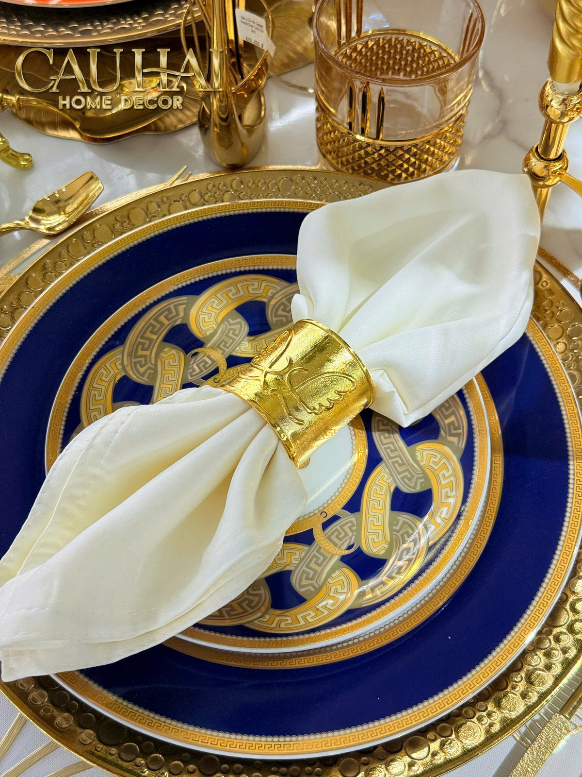 Set 2 Đĩa Dinner Gốm Sứ Medusa Chain Royale Cobalt 27/20-SET CHÉN DĨA-CẬU HAI HOME DECOR