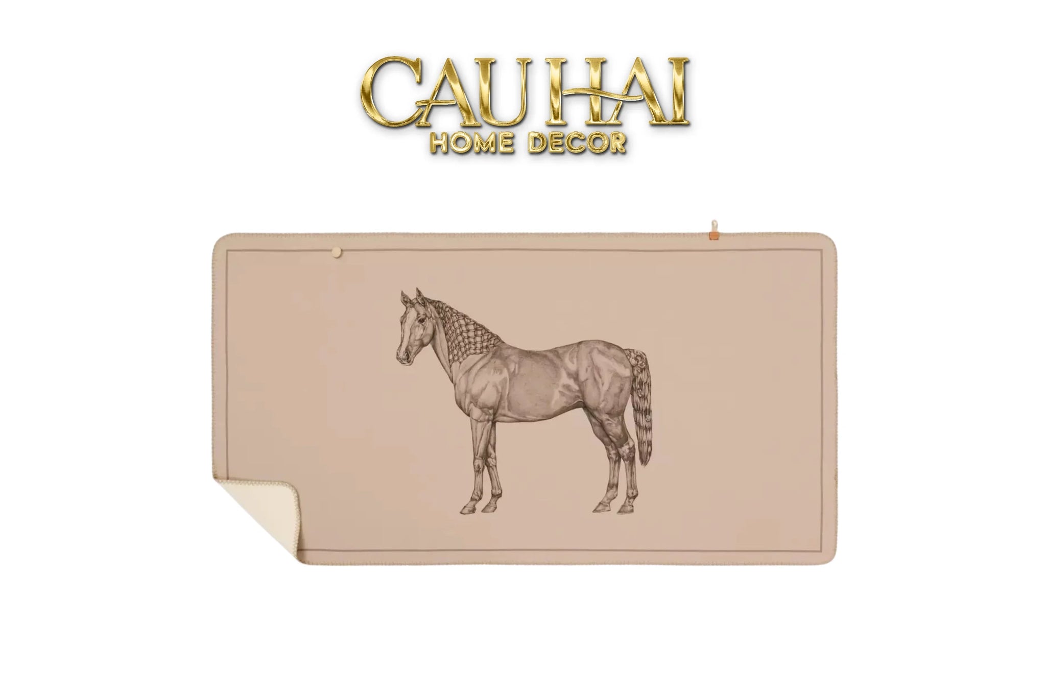 Khăn Cashmere Couture 55x180 - Le Cheval Solitaire - Button Édition-VẬT TƯ NỘI BỘ-CẬU HAI HOME DECOR