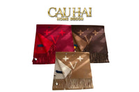 Khăn Cashmere Couture 60x180 - Fleur De Monogram Foulard en Cachemire à Trois Couleurs-KHĂN CHOÀNG-CẬU HAI HOME DECOR