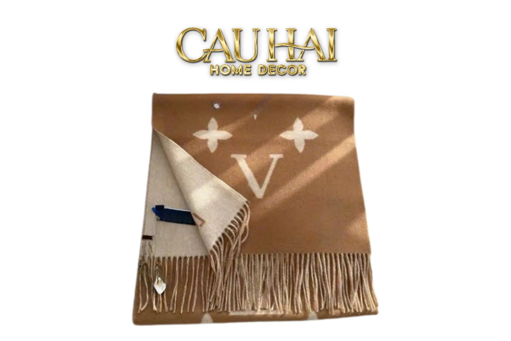 Khăn Cashmere Couture 60x180 - Fleur De Monogram Foulard en Cachemire à Trois Couleurs-KHĂN CHOÀNG-CẬU HAI HOME DECOR