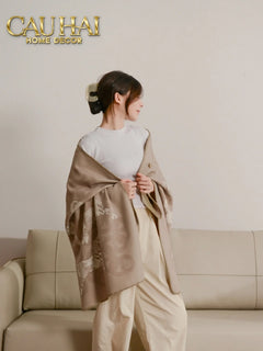 Khăn Cashmere Couture 80x150 - La Parade des Cent Chevaux - Button Édition-VẬT TƯ NỘI BỘ-CẬU HAI HOME DECOR