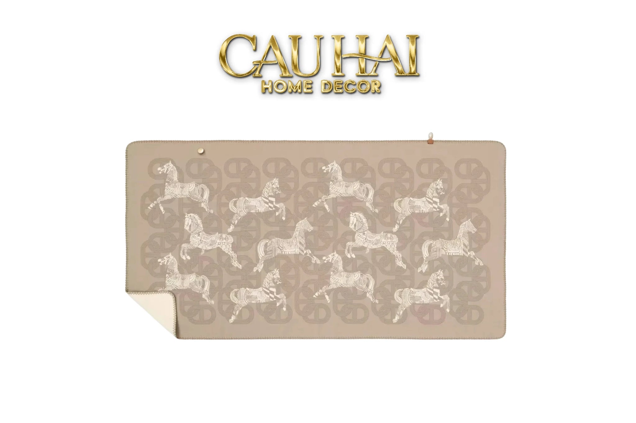 Khăn Cashmere Couture 80x150 - La Parade des Cent Chevaux - Button Édition-VẬT TƯ NỘI BỘ-CẬU HAI HOME DECOR