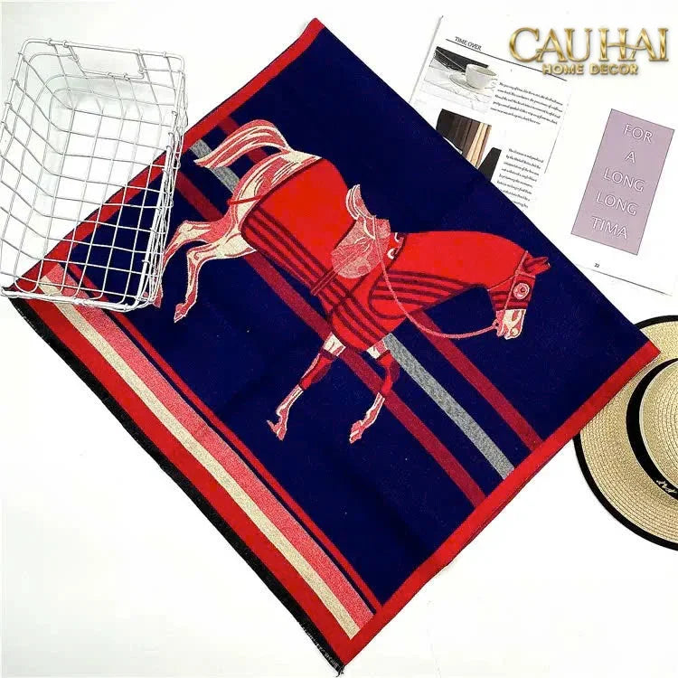 Khăn Cashmere Rouge Couture Cavalier Midnight 70x180-TƯỢNG TRANG TRÍ-CẬU HAI HOME DECOR