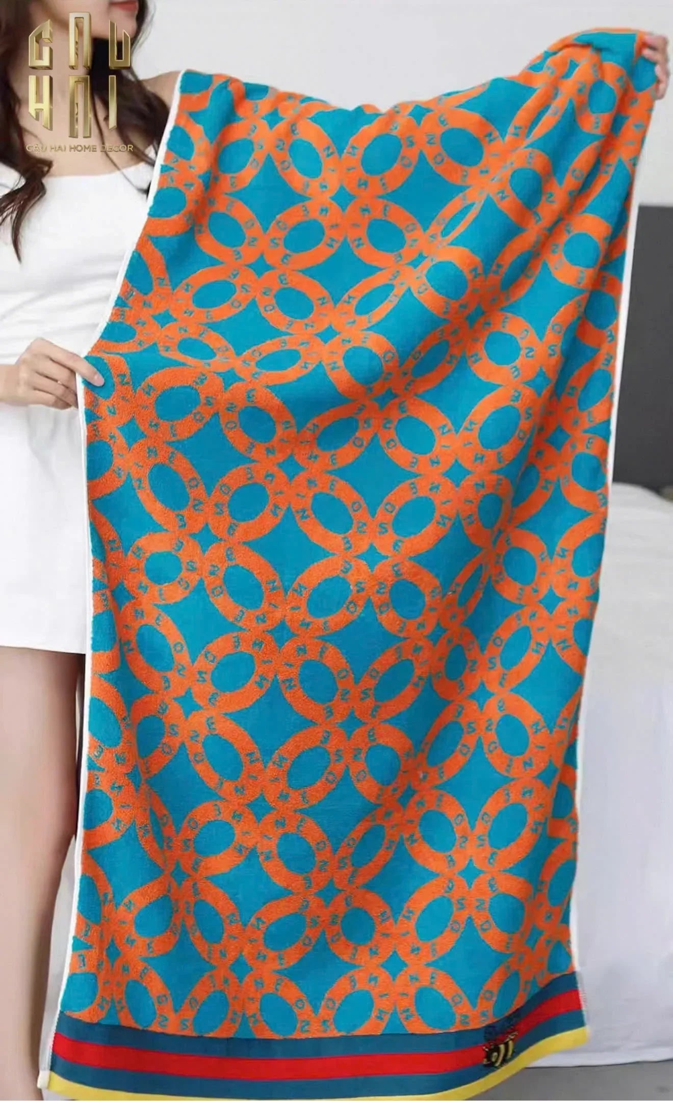 Khăn Tắm 70X140 - Geometric Chain Gc Bath Towel-KHĂN TẮM-CẬU HAI HOME DECOR
