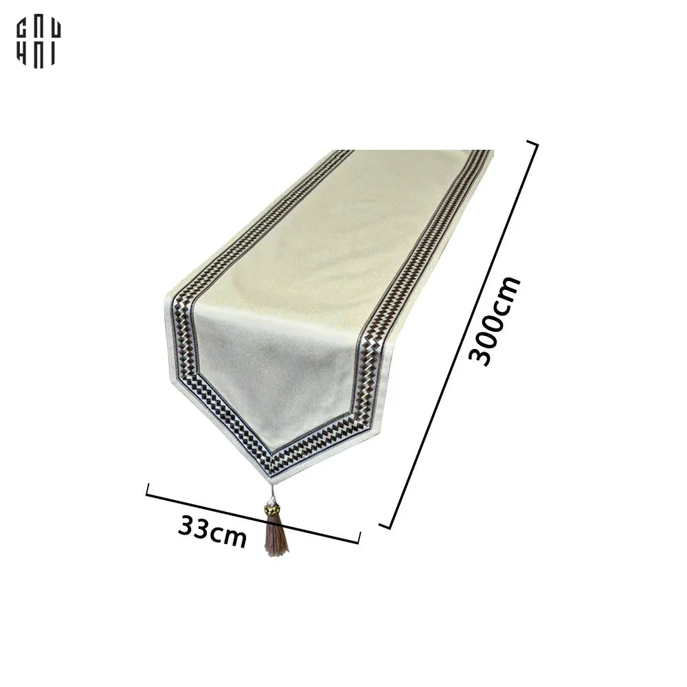 Khăn Trải Bàn - Cataleya Imperial Floral Beige Luxury Embroidered Silk Table Runner-KHĂN TRẢI BÀN-CẬU HAI HOME DECOR