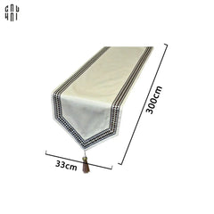 Khăn Trải Bàn - Cataleya Imperial Floral Beige Luxury Embroidered Silk Table Runner-KHĂN TRẢI BÀN-CẬU HAI HOME DECOR