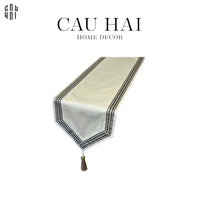 Khăn Trải Bàn - Cataleya Imperial Floral Beige Luxury Embroidered Silk Table Runner-KHĂN TRẢI BÀN-CẬU HAI HOME DECOR