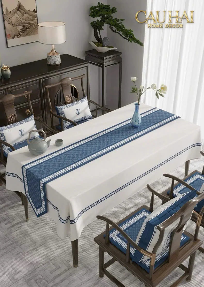 Khăn Trải Bàn Indigo Dynasty Heritage Revival Table Runner 3M6-KHĂN TRẢI BÀN-CẬU HAI HOME DECOR