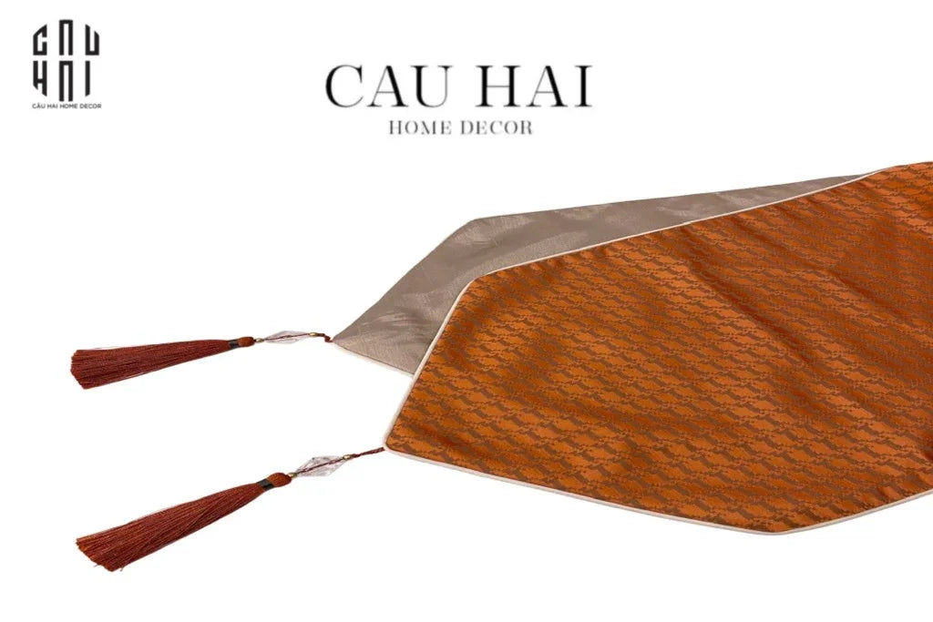 Khăn Trải Bàn Lụa Silk Path - Tabac 2M1-KHĂN TRẢI BÀN-CẬU HAI HOME DECOR