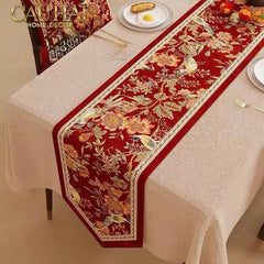 Khăn Trải Bàn Nhung - Floral Rouge Table Runner 3M6-KHĂN TRẢI BÀN-CẬU HAI HOME DECOR