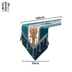 Khăn Trải Bàn Nhung Teal Velvet Mixology Thalia 1M6 Couture Velour Table Runner-CẬU HAI HOME DECOR