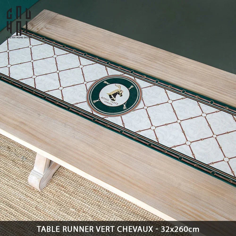 Khăn Trải Bàn Vert Chevaux 2M6 Velvet Table Runner-KHĂN TRẢI BÀN-CẬU HAI HOME DECOR