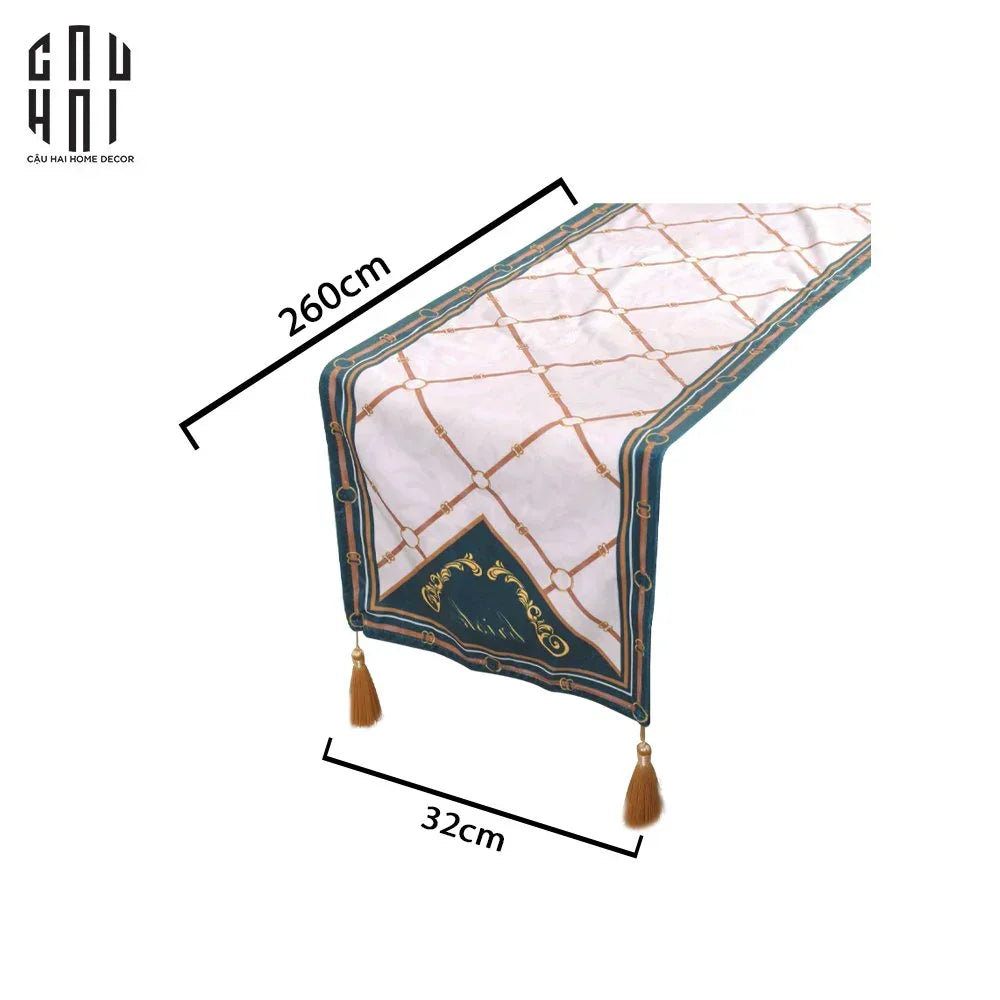 Khăn Trải Bàn Vert Chevaux 2M6 Velvet Table Runner-KHĂN TRẢI BÀN-CẬU HAI HOME DECOR
