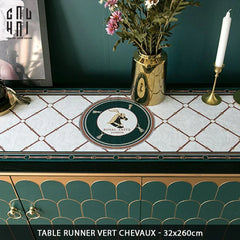 Khăn Trải Bàn Vert Chevaux 2M6 Velvet Table Runner-KHĂN TRẢI BÀN-CẬU HAI HOME DECOR