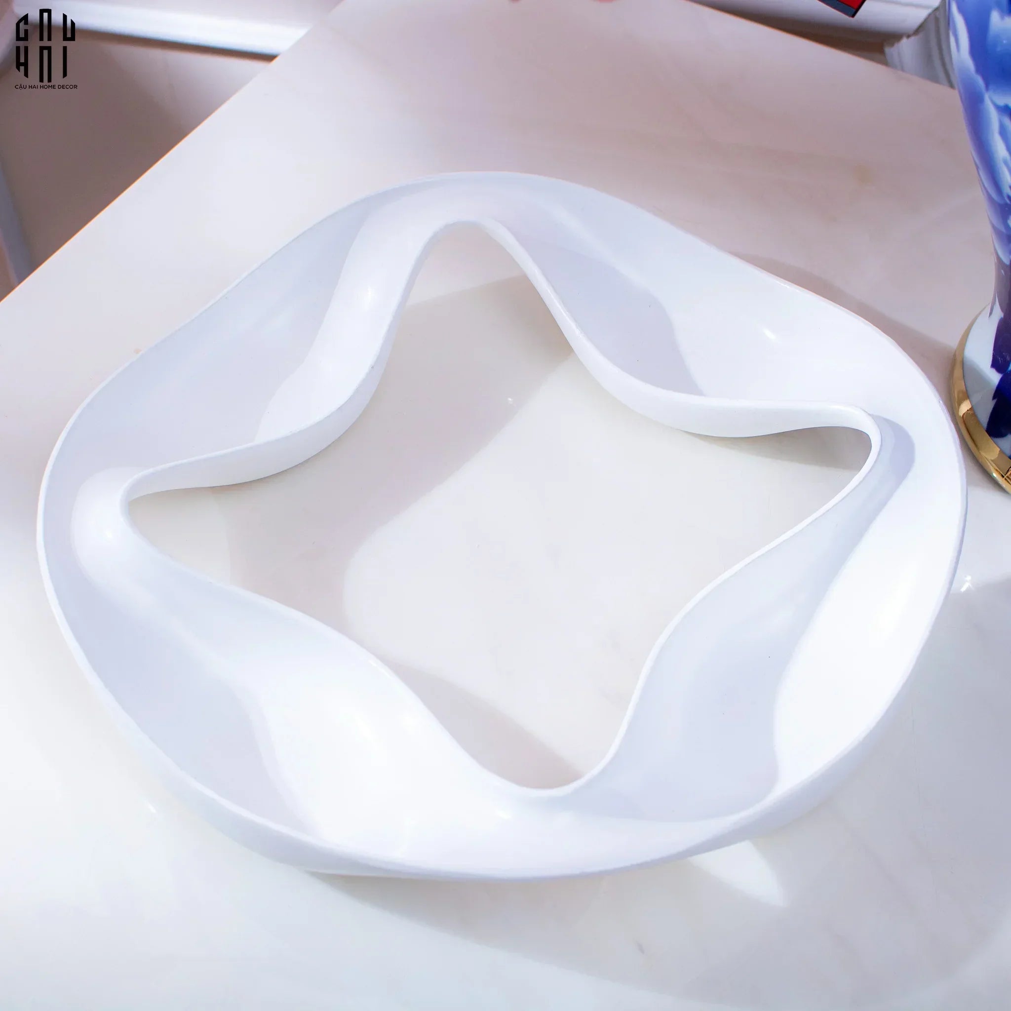 Khay 4 Mùa Quatre Saisons Porcelaine Blanche Plateau-KHAY TRANG TRÍ-CẬU HAI HOME DECOR