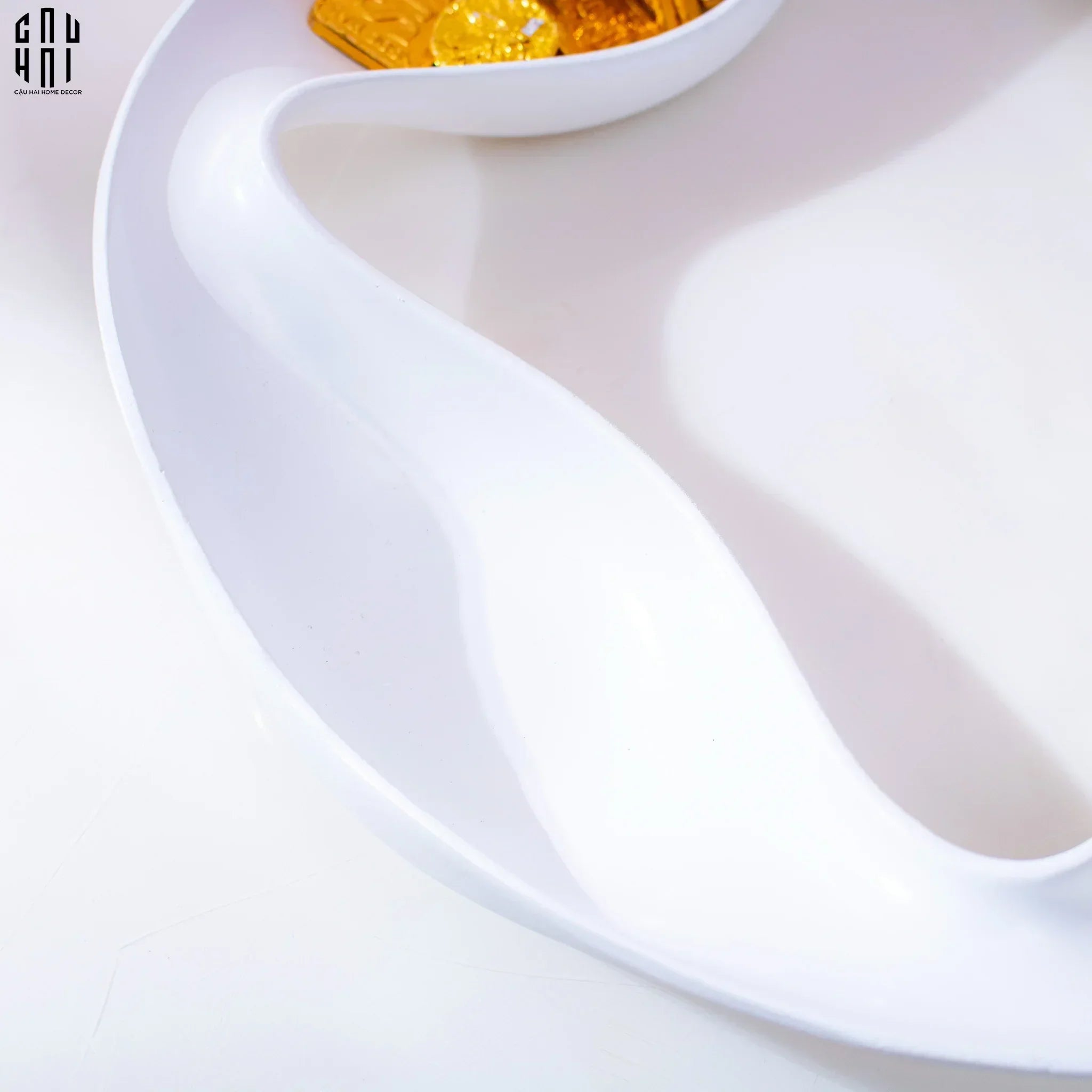 Khay 4 Mùa Quatre Saisons Porcelaine Blanche Plateau-KHAY TRANG TRÍ-CẬU HAI HOME DECOR