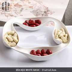 Khay 4 Mùa Quatre Saisons Porcelaine Blanche Plateau-KHAY TRANG TRÍ-CẬU HAI HOME DECOR
