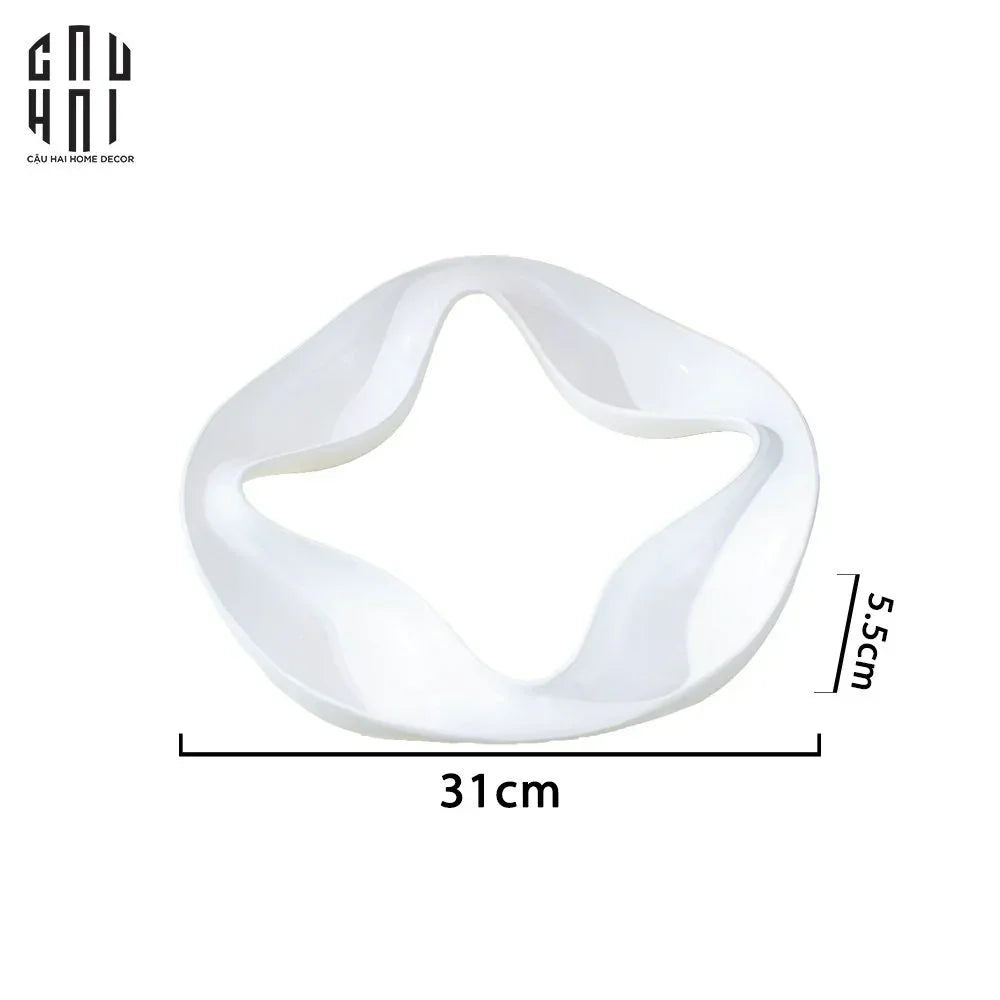 Khay 4 Mùa Quatre Saisons Porcelaine Blanche Plateau-KHAY TRANG TRÍ-CẬU HAI HOME DECOR