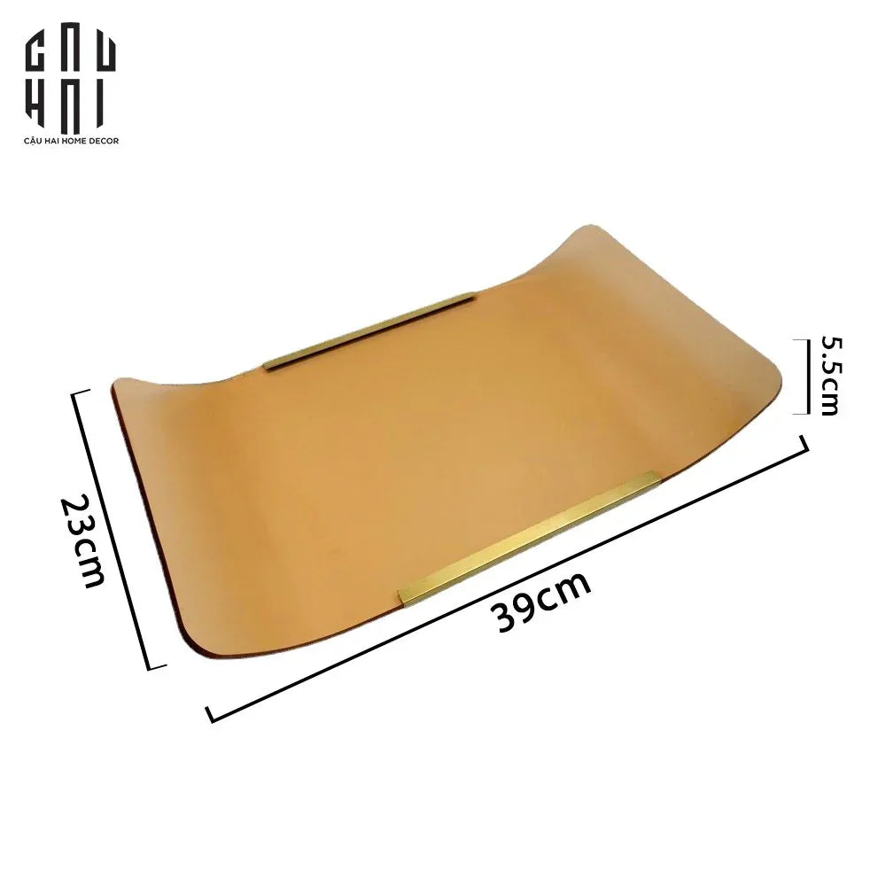 Khay Acrylic Ambre Purété Wavy Contour-KHAY TRANG TRÍ-CẬU HAI HOME DECOR