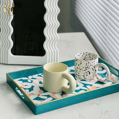 Khay Acrylic Chữ Nhật Azure Floral in Bloom Decoratives Trays 26x40x5-KHAY TRANG TRÍ-CẬU HAI HOME DECOR
