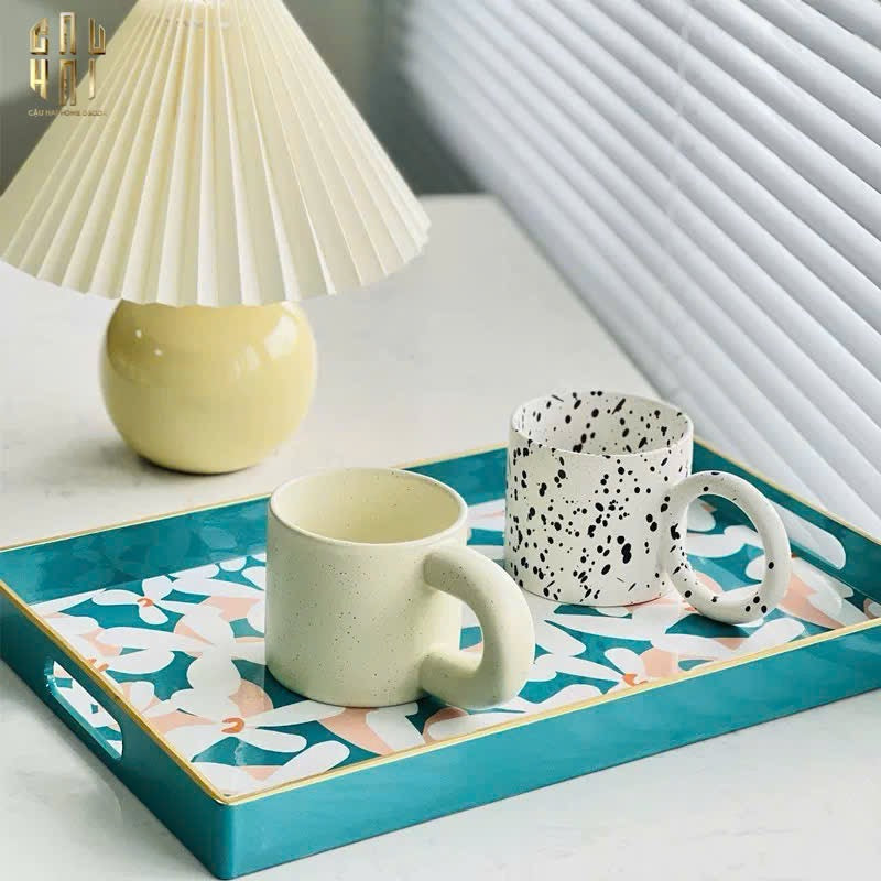 Khay Acrylic Chữ Nhật Azure Floral in Bloom Decoratives Trays 26x40x5-KHAY TRANG TRÍ-CẬU HAI HOME DECOR