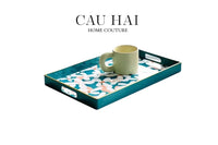 Khay Acrylic Chữ Nhật Azure Floral in Bloom Decoratives Trays 26x40x5-KHAY TRANG TRÍ-CẬU HAI HOME DECOR