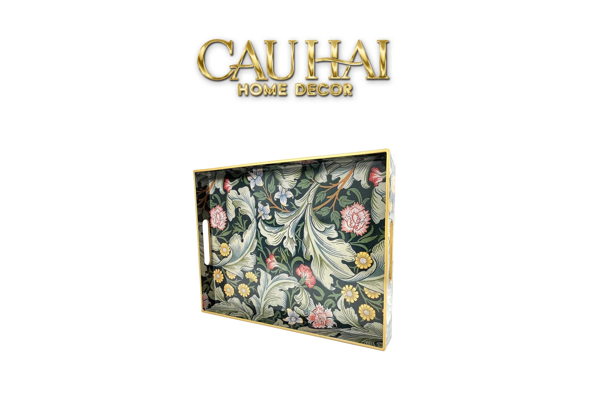 Khay Acrylic Chữ Nhật Folklore Forest Baroque Decorative Trays 30X40-KHAY TRANG TRÍ-CẬU HAI HOME DECOR