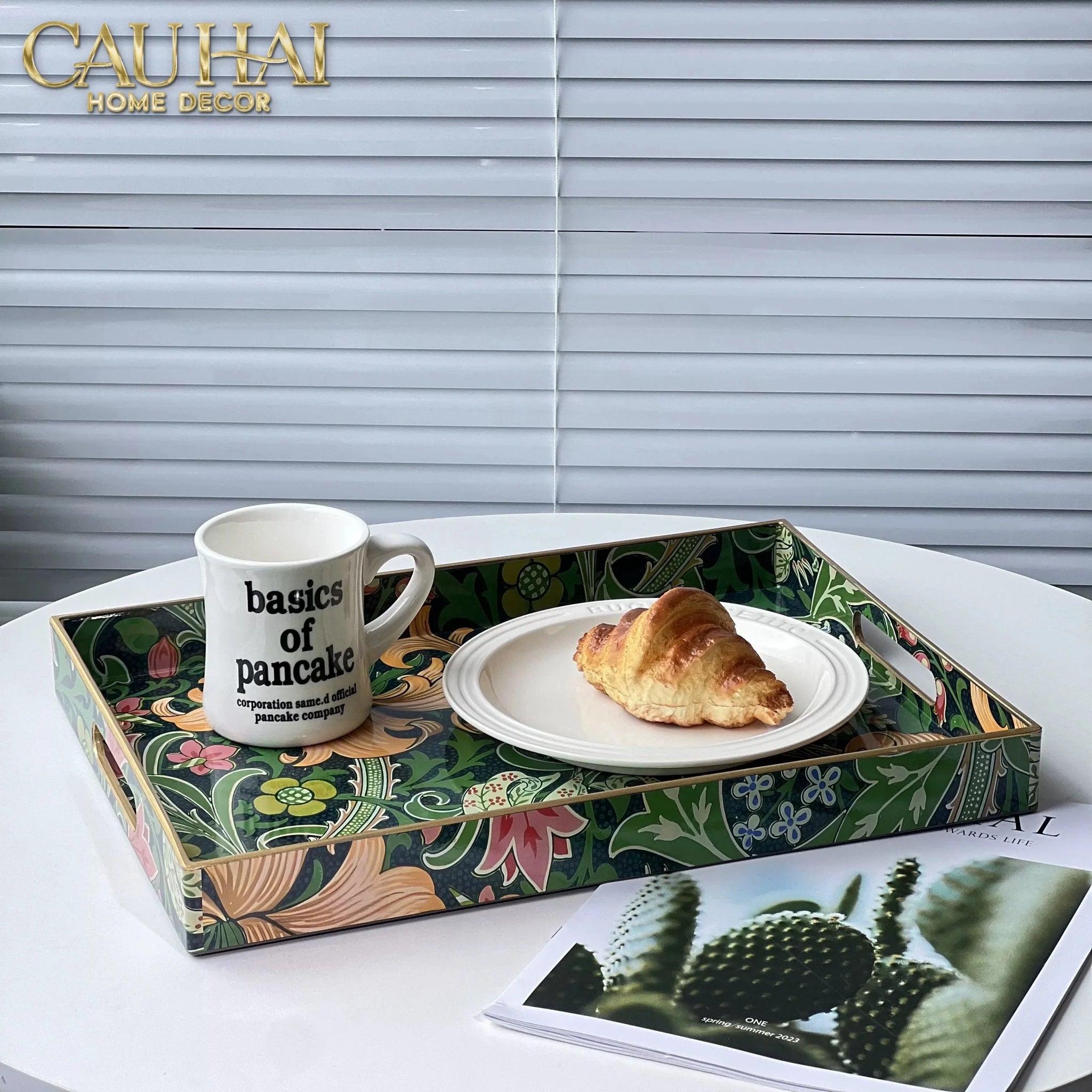 Khay Acrylic Chữ Nhật Folklore Forest Baroque Decorative Trays 30X40-KHAY TRANG TRÍ-CẬU HAI HOME DECOR