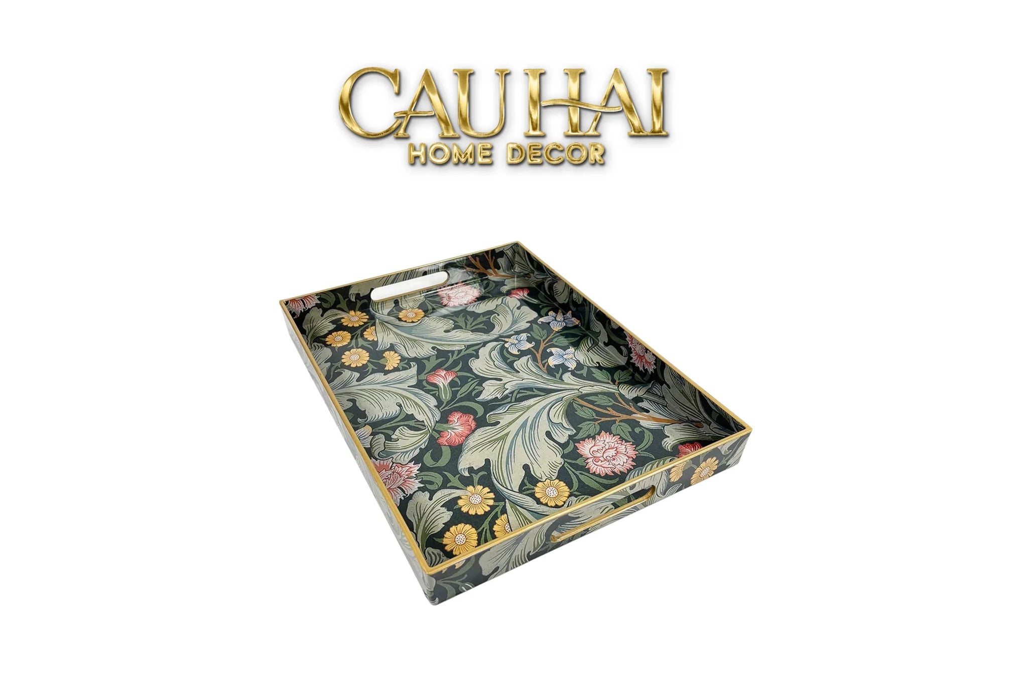 Khay Acrylic Chữ Nhật Folklore Forest Baroque Decorative Trays 30X40-KHAY TRANG TRÍ-CẬU HAI HOME DECOR