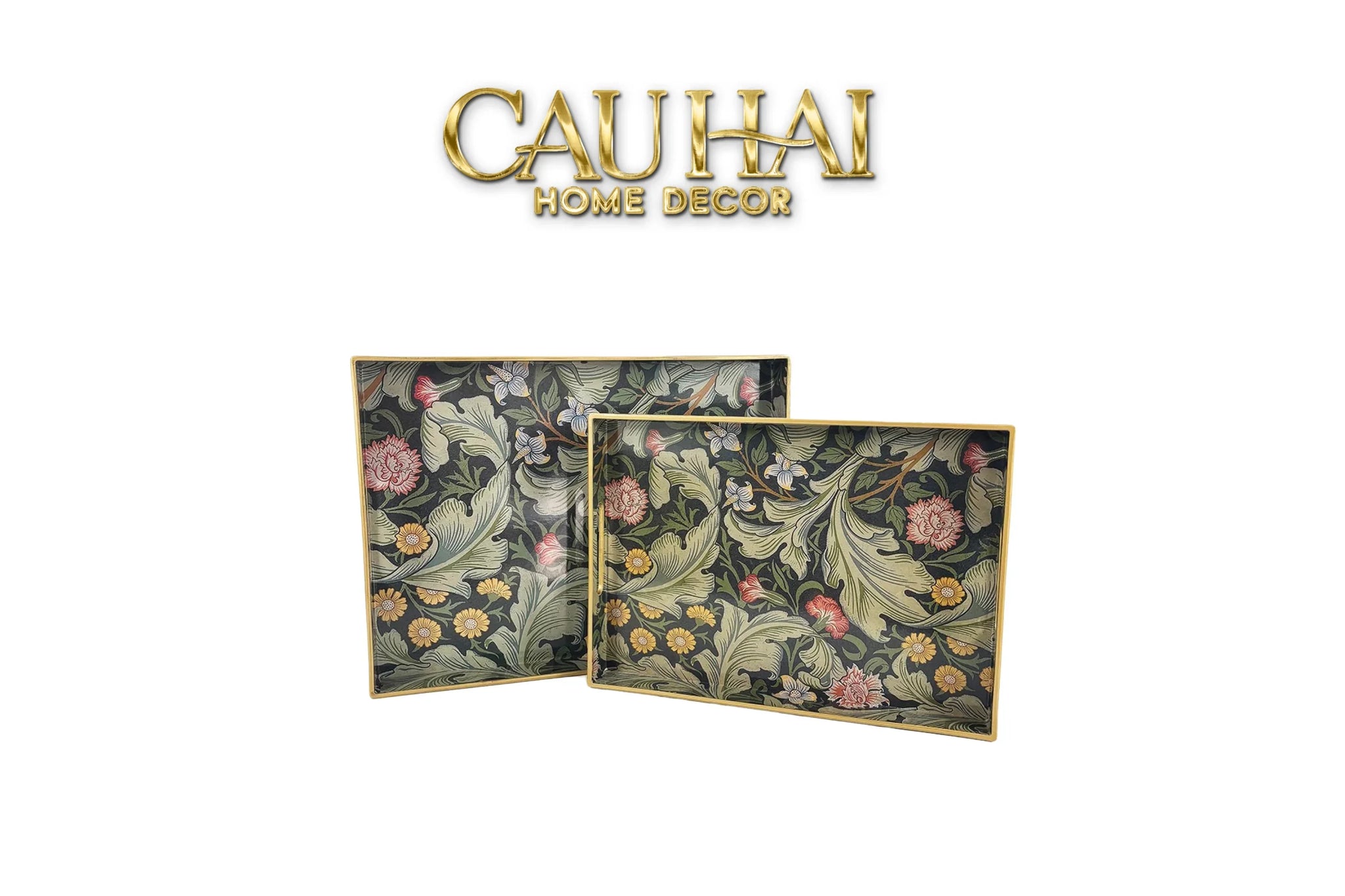 Khay Acrylic Chữ Nhật Folklore Forest Baroque Decorative Trays 30X40-KHAY TRANG TRÍ-CẬU HAI HOME DECOR