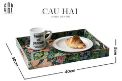Khay Acrylic Chữ Nhật Folklore Forest Baroque Decorative Trays 30X40-KHAY TRANG TRÍ-CẬU HAI HOME DECOR