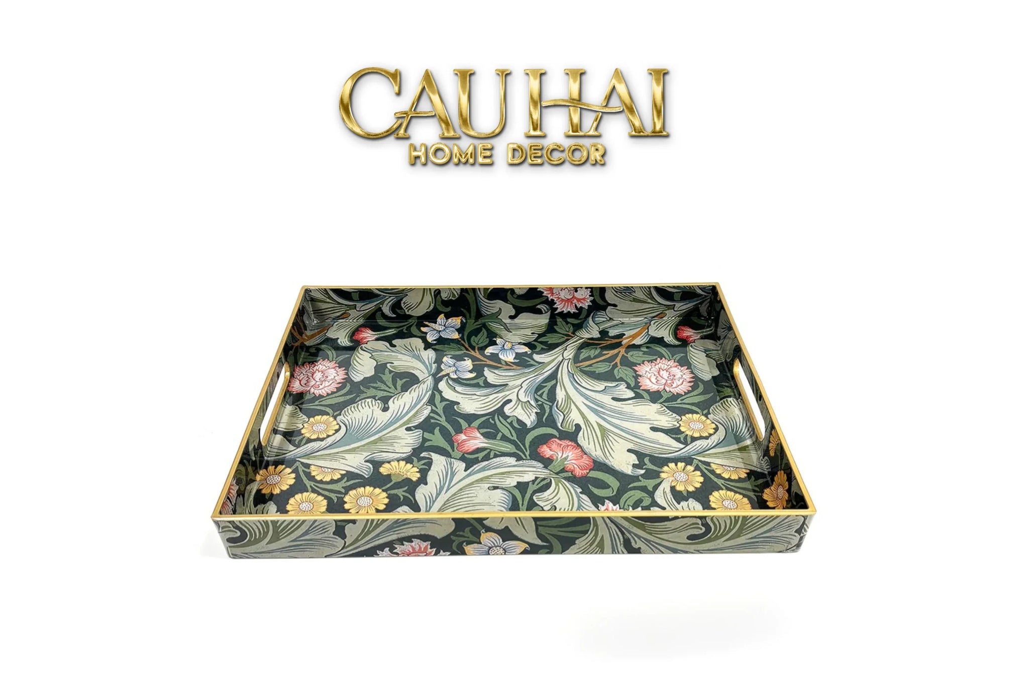 Khay Acrylic Chữ Nhật Folklore Forest Baroque Decorative Trays 30X40-KHAY TRANG TRÍ-CẬU HAI HOME DECOR