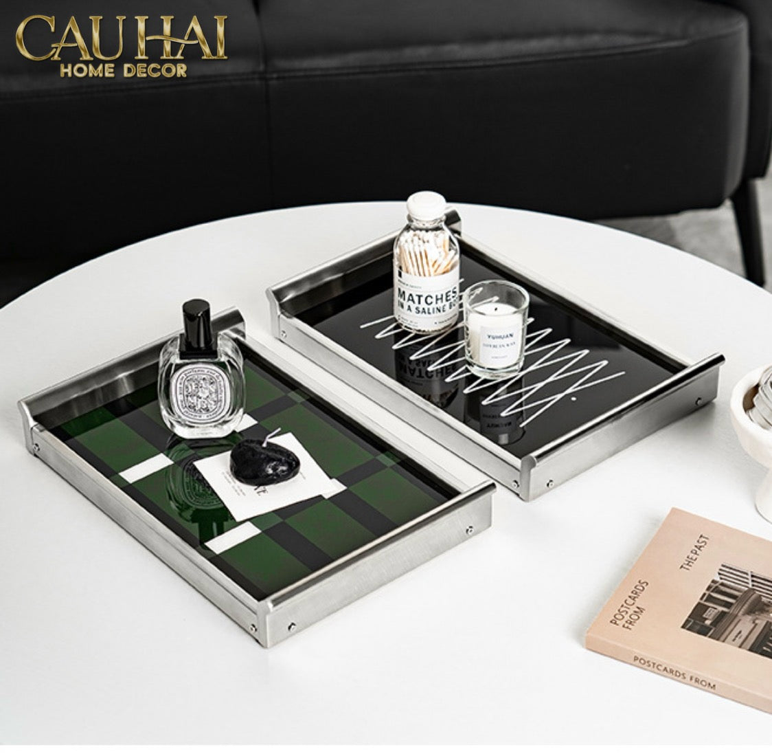 Khay Chữ Nhật Mặt Acrylic Emerald Geometry Rectangular Decorative Trays 25.8x37.2x4.3-KHAY TRANG TRÍ-CẬU HAI HOME DECOR-CẬU HAI HOME DECOR