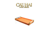 Khay Da Chữ Nhật Amber Touch Acrylic Handles Signature Sienna Leather Trays 42x26cm-KHAY TRANG TRÍ-CẬU HAI HOME DECOR