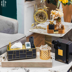 Khay Da Chữ Nhật Brooklyn Grande Lux D'Ivoire Leather Decorative Trays 32x45.5x5.5-KHAY TRANG TRÍ-CẬU HAI HOME DECOR