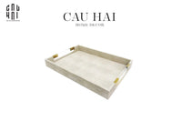 Khay Da Chữ Nhật Brooklyn Grande Lux D'Ivoire Leather Decorative Trays 32x45.5x5.5-KHAY TRANG TRÍ-CẬU HAI HOME DECOR