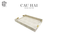 Khay Da Chữ Nhật Brooklyn Grande Lux D'Ivoire Leather Decorative Trays 32x45.5x5.5-KHAY TRANG TRÍ-CẬU HAI HOME DECOR