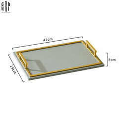 Khay Da Chữ Nhật Greyson Refined Glaze Gris Leather Decorative Trays 29x42-KHAY TRANG TRÍ-CẬU HAI HOME DECOR