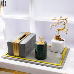 Khay Da Chữ Nhật Greyson Refined Glaze Gris Leather Decorative Trays 29x42-KHAY TRANG TRÍ-CẬU HAI HOME DECOR