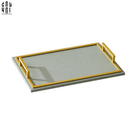 Khay Da Chữ Nhật Greyson Refined Glaze Gris Leather Decorative Trays 29x42-KHAY TRANG TRÍ-CẬU HAI HOME DECOR