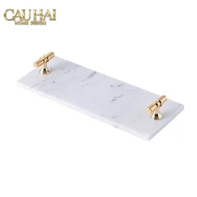 Khay Đá Chữ Nhật Mini Manhattan Urban Terrace Marble Tray - Special Clover Knob 15 X 30-KHAY TRANG TRÍ-CẬU HAI HOME DECOR