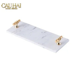 Khay Đá Chữ Nhật Mini Manhattan Urban Terrace Marble Tray - Special Clover Knob 15 X 30-KHAY TRANG TRÍ-CẬU HAI HOME DECOR